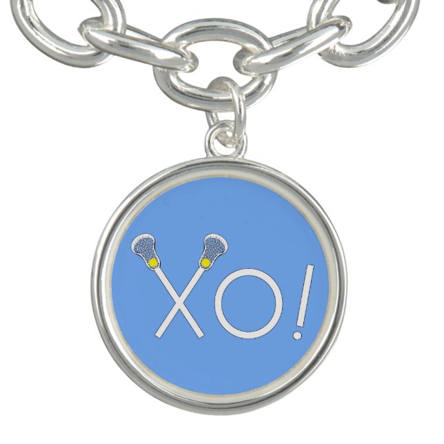 Girls Lacrosse Gift Charm Bracelet (Design)