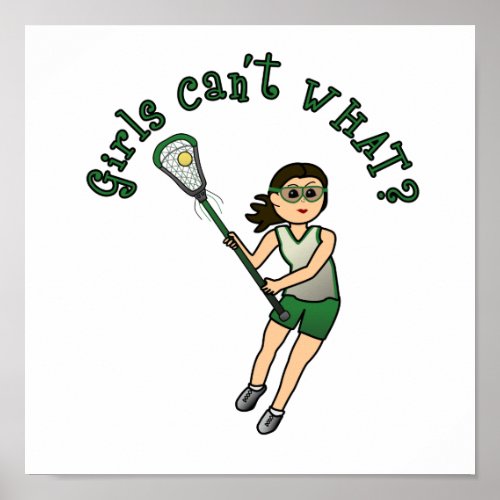 Girls Lacrosse Green Poster