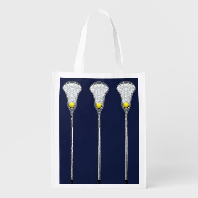 Girls Lacrosse Grocery Bag (Front)
