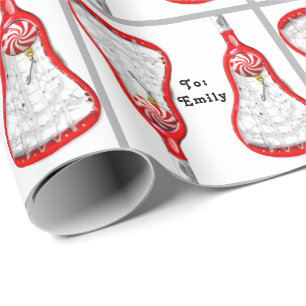 Girls Lacrosse Holiday Gift Wrapping Paper