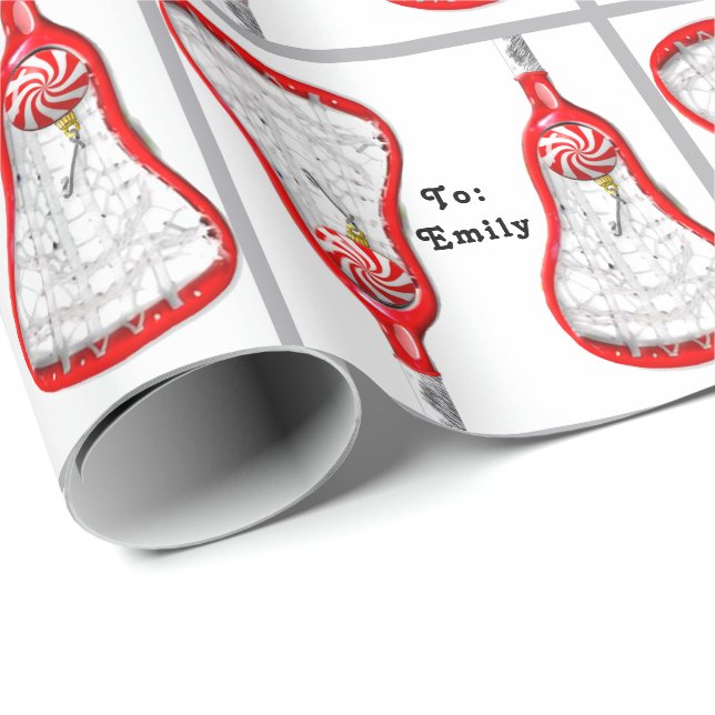 Girls Lacrosse Holiday Gift Wrapping Paper (Roll Corner)