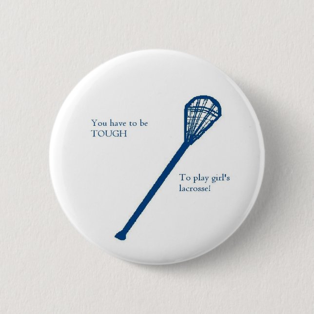 Girls' lacrosse pinback button (Front)