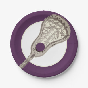 Girls Lacrosse Team Purple Paper Plates