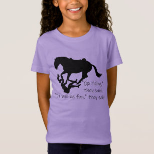 Kids Purple or Blue Horse Riding 'Horses Leave Hoofprints On Your Heart' T-shirt 
