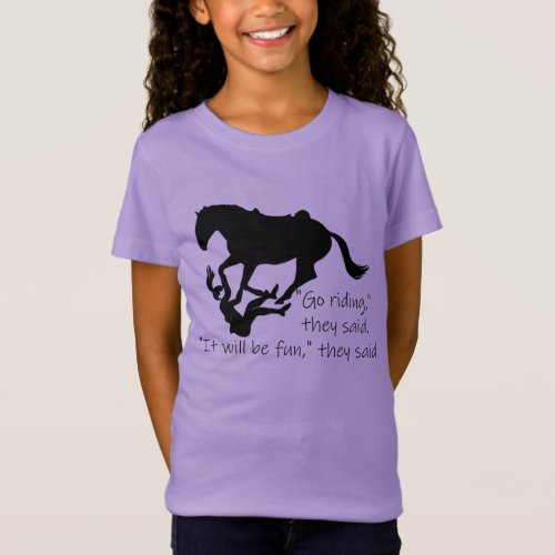 Girls Lets Go Riding Horses Funny Quote T_Shirt