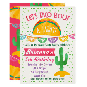 taco party invitations zazzle