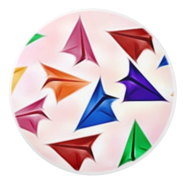 Girls Like Paper Planes Too. Ceramic Knob (Front)