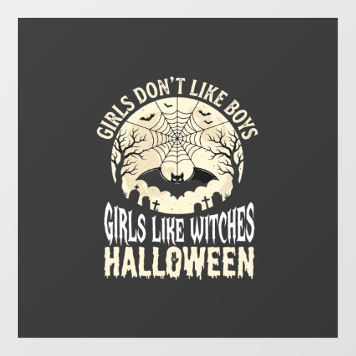 Girls Like Witches Halloween Bat Design_1 Floor Decals
