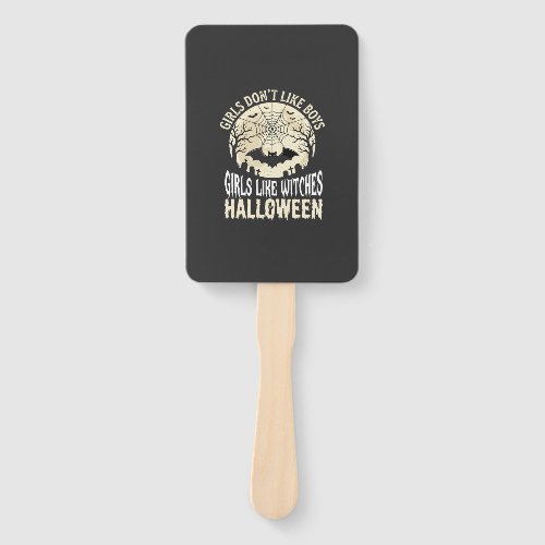 Girls Like Witches Halloween Bat Design_1 Hand Fan