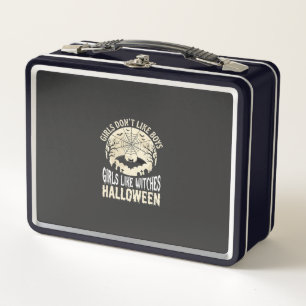 Girls Like Witches Halloween Bat Design_1 Metal Lunch Box