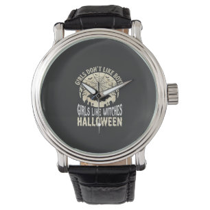 Girls Like Witches Halloween Bat Design_1 Watch