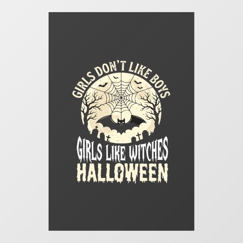 Girls Like Witches Halloween Bat Design_1 Window Cling