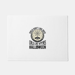 Girls Like Witches Halloween Vintage Vector Design Doormat