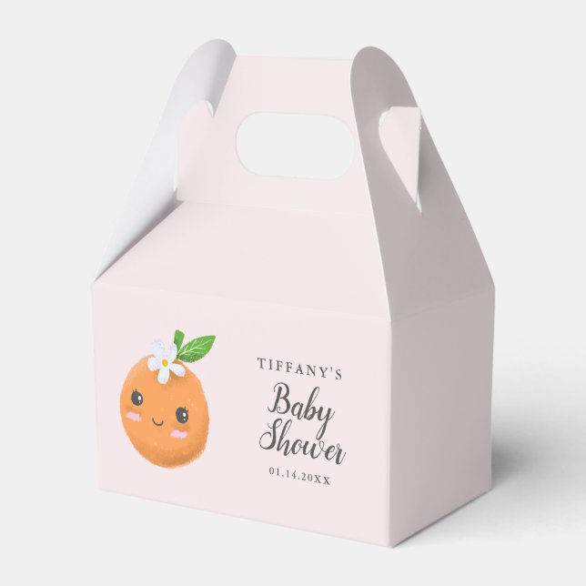 Girls Little Cutie Baby Shower Favor Boxes (Front Side)