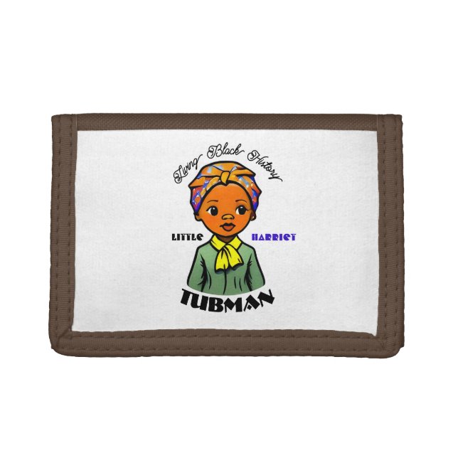 Girls Little Harriet Tubman Black Heroine Trifold Wallet (Front)