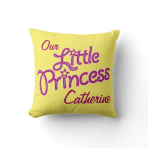 Girls little star princess name & photo pillow