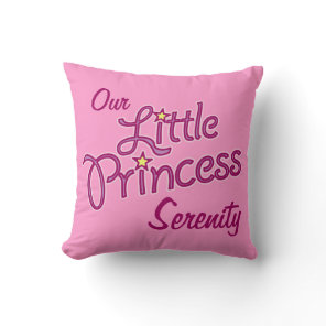 Girls little star princess name & photo pillow
