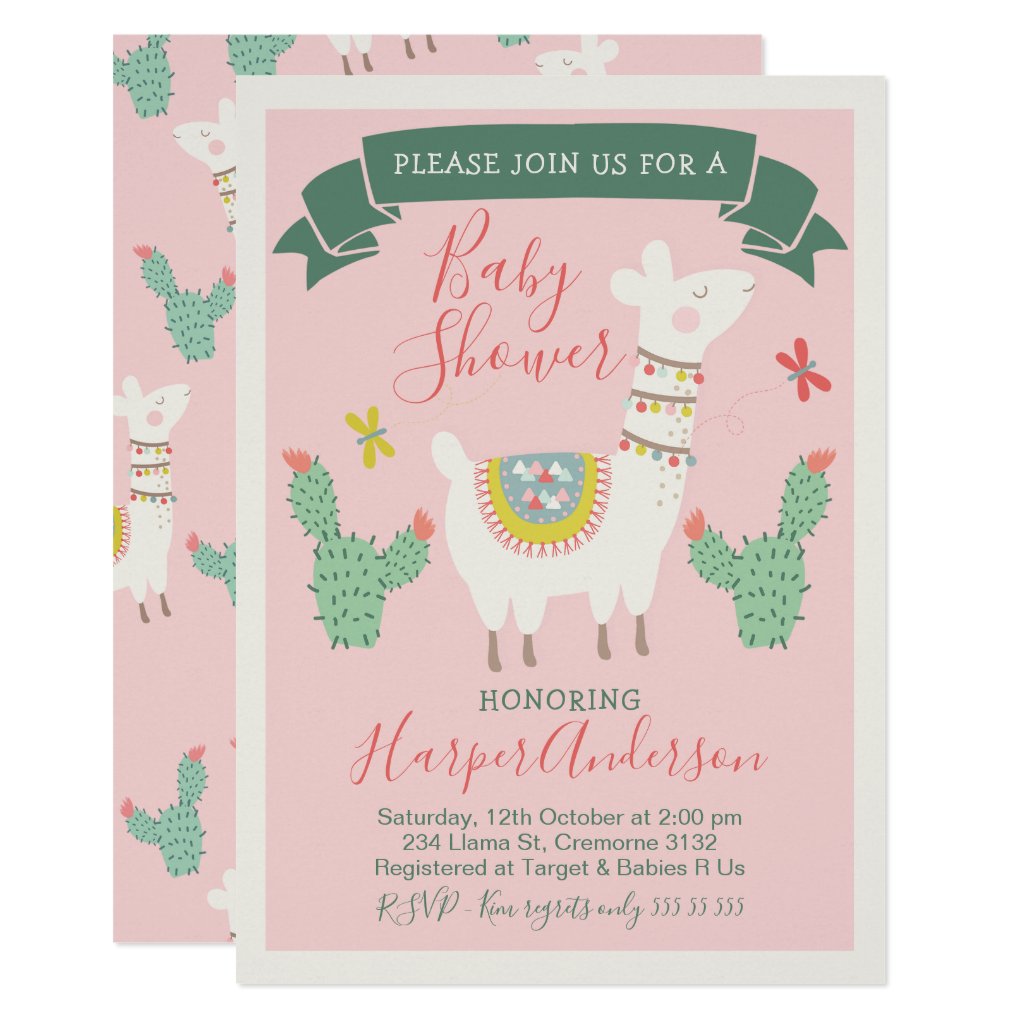 Llama sales baby invitations