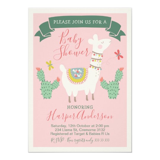 Girls Llama And Cactus Baby Shower Invitation Zazzle Com Girls Llama And Cactus Baby Shower Invitation Zazzle Com