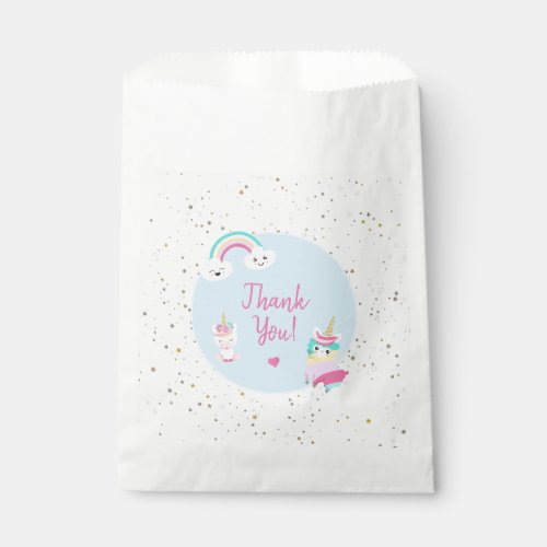 Girls Llamacorn Unicorn Happy Birthday Favor Bag