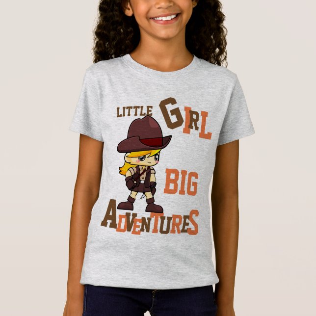 GIRLS love ADVENTURES Add name Back Girl Power T-Shirt (Front)
