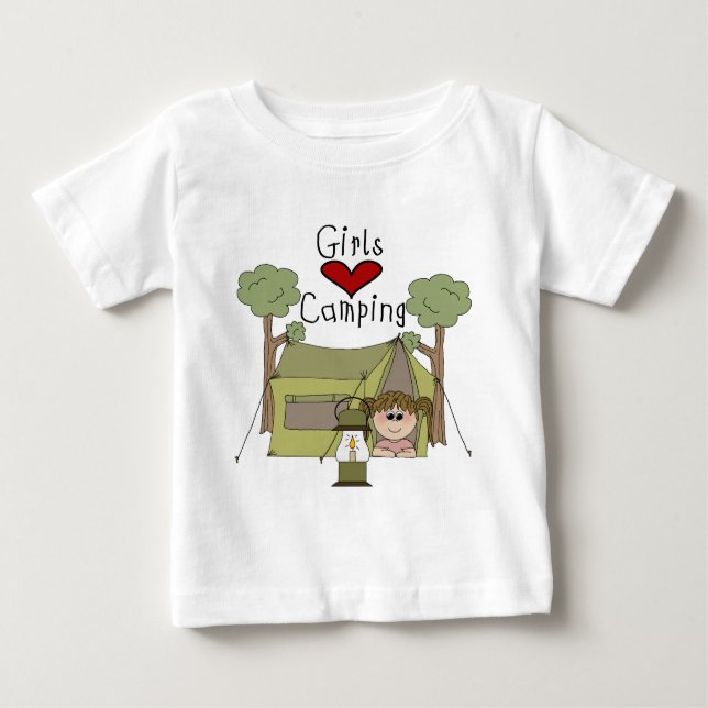 Girls Love Camping Baby T-Shirt (Front)