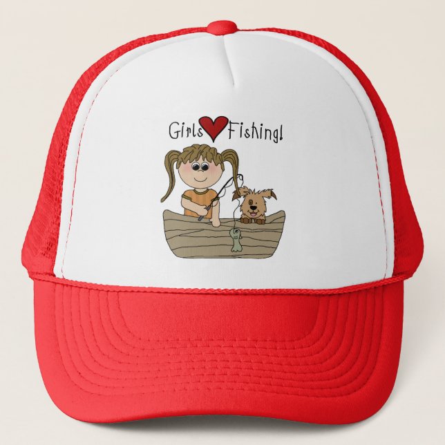 Girls Love Fishing Trucker Hat (Front)