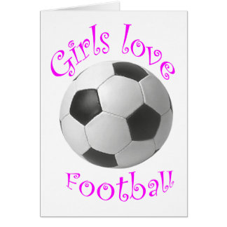 Girls love football art gifts cards