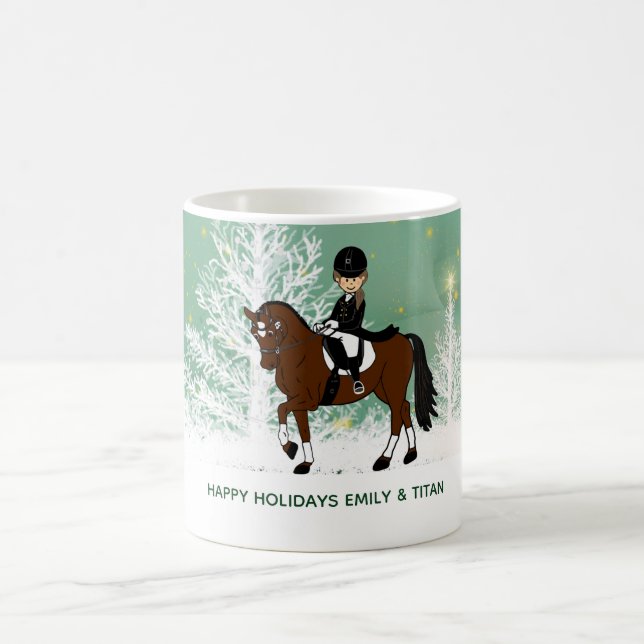 Girls Love Horses - Dressage Rider Personalized Coffee Mug (Center)