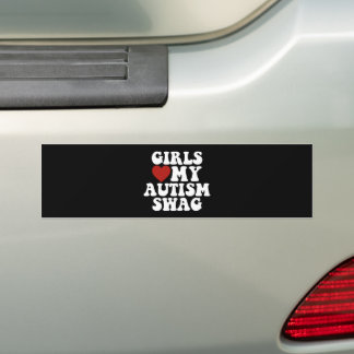 Girls Love My Autism Swag Funny Autistic Boy Gifts Bumper Sticker