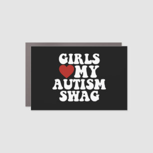 Girls Love My Autism Swag Funny Autistic Boy Gifts Car Magnet