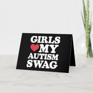 Girls Love My Autism Swag Funny Awareness Letterpress Thank You Card