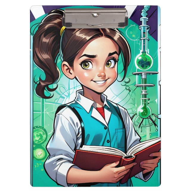 Girls Love Science! Clipboard (Front)