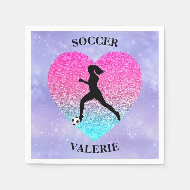 Girls Love Soccer    Napkins (Front)