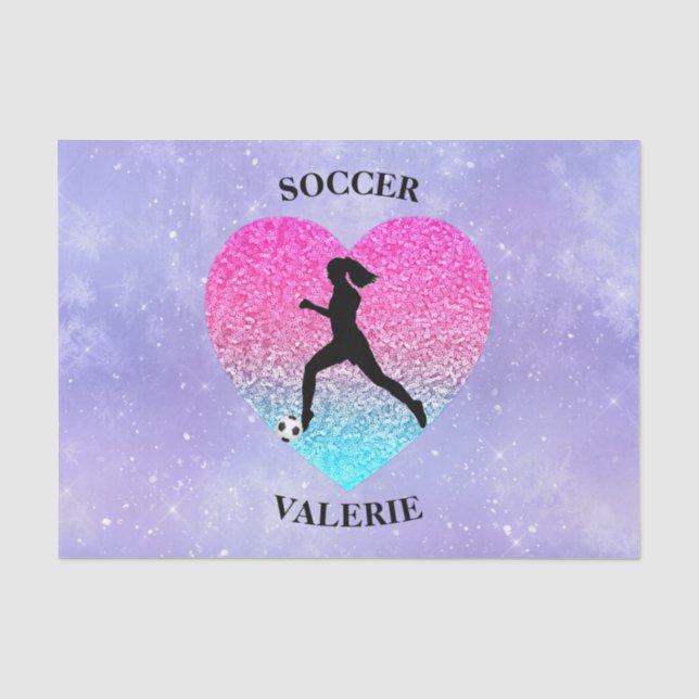 Girls Love Soccer   Tissue Paper (Front)