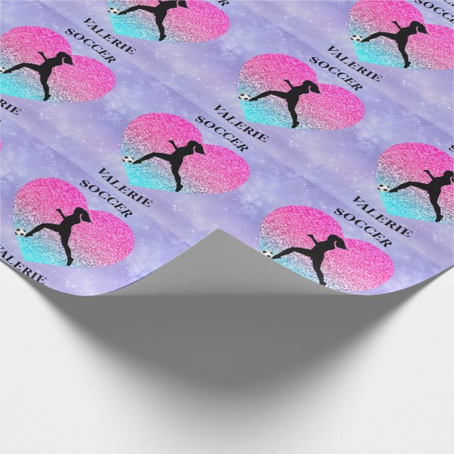 Girls Love Soccer   Wrapping Paper (Corner)