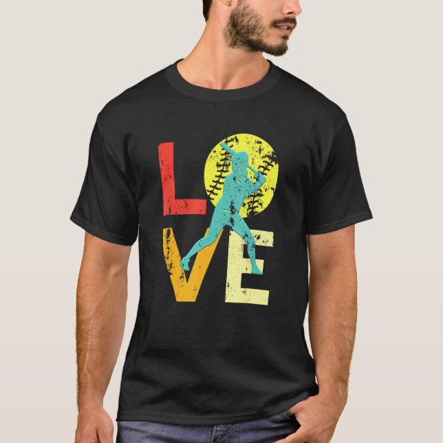 Girls Love Softball Best Fun Birthday  Tshirt (Front)