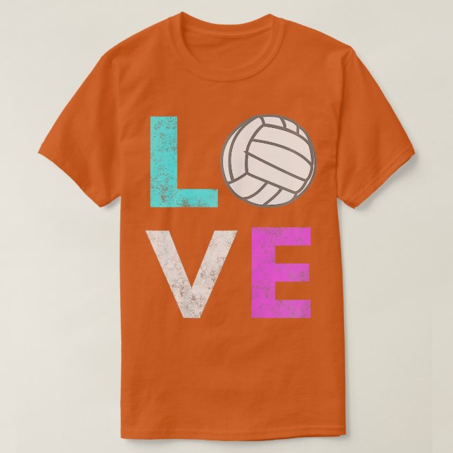 Girls Love Volleyball Best Fun Birthday Gift TShir T-Shirt (Design Front)