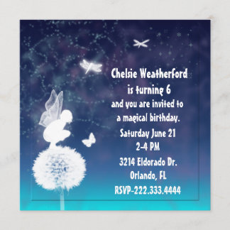 Girl's Magical Fairy Birthday Party Invitation