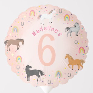 Girls Magical Pink Unicorn Rainbow Birthday Balloon