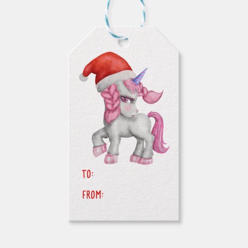 Girls Magical Unicorn Rainbow Kids Christmas  Gift Tags