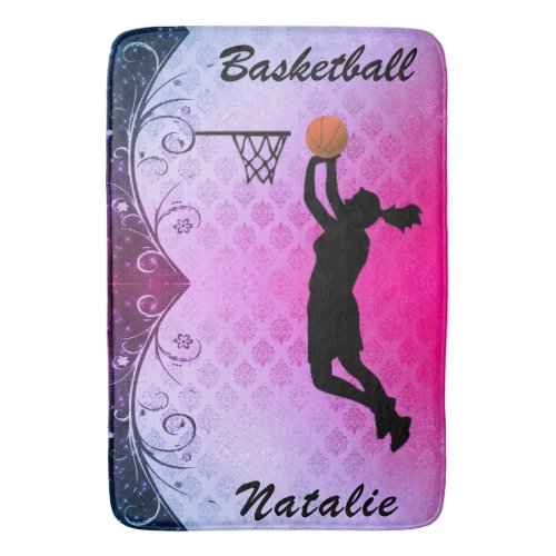 Girls Majestic Gradient Basketball   Bath Mat