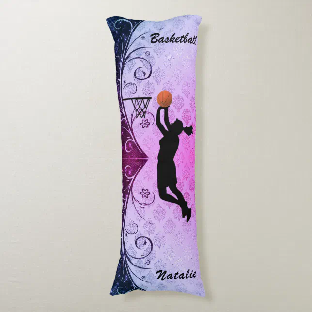 Girls Majestic Gradient Basketball Body Pillow Zazzle