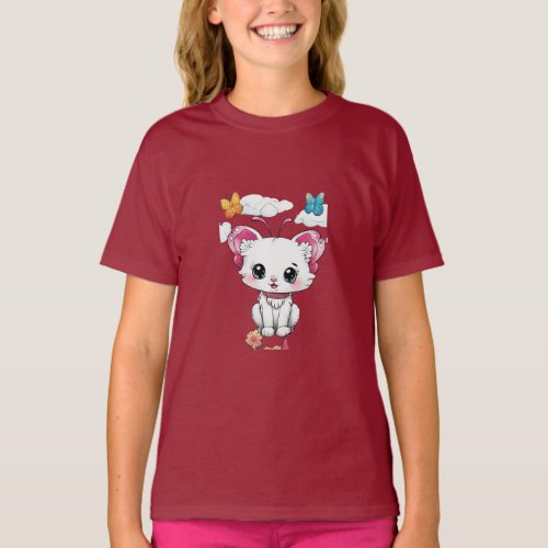 Girls meow T_shirt design
