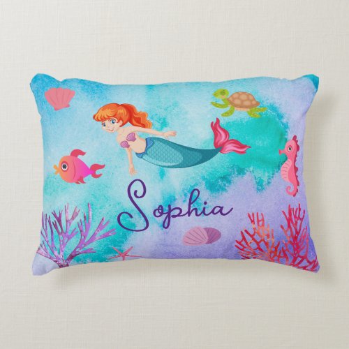 Girls Mermaid Personalised Cushion