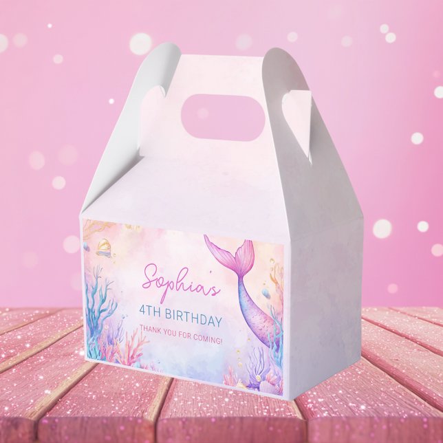 Girls Mermaid Under The Sea Birthday Party Favor Boxes (Creator Uploaded)