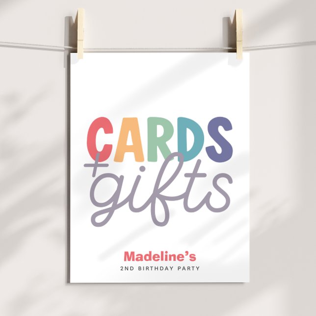Girls Minimalist Rainbow Cards and Gifts Birthday Poster (Creator Uploaded)
