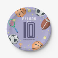 Girls Modern Purple Sports Kids Birthday