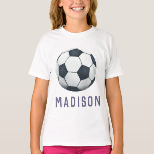 Girls Modern Soccer Jersey Number Sports T-Shirt