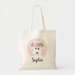 Girls Modern Whimsical Floral Sheep and Name Tote Bag<br><div class="desc">This modern and girly kid's tote bag features a beautiful, hand painted white sheep with a gorgeous wreath of flowers in her hair. This floral watercolor lamb design also features a place for you to add your girl's name in elegant typography. The perfect farm animal design for your little one....</div>